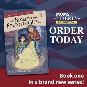 Cover of The Secret of the Forgotten Rebel, the first Harper Kids Mystery Series American history book for kids.
