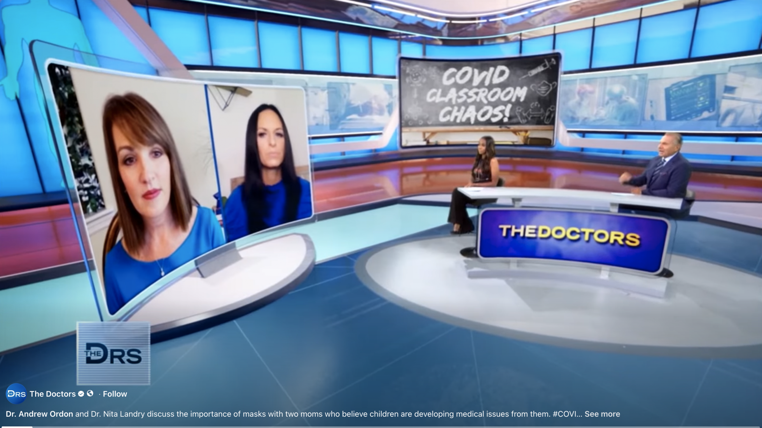 Tina Descovich and Sandy appear on the show The Drs in 2021